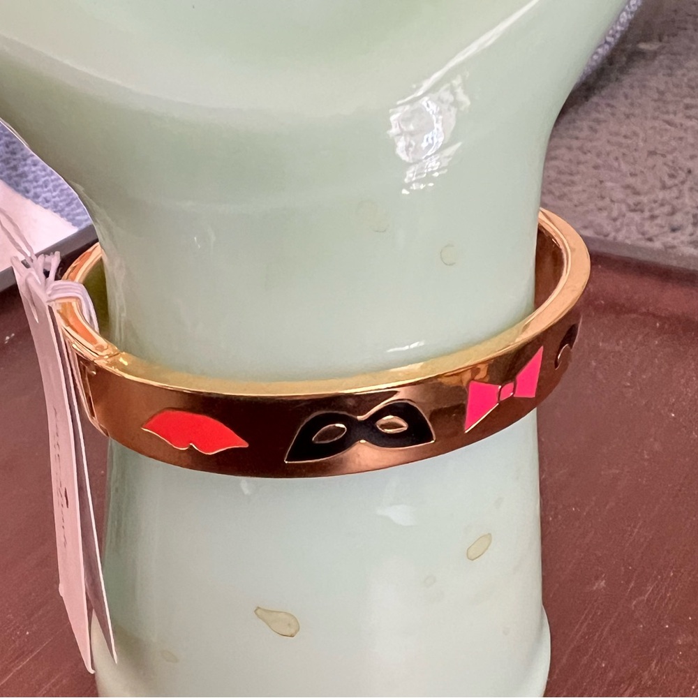 Kate Spade New York gold tone hinged bangle. “Blessing in Disguise” inside. - Picture 2 of 11